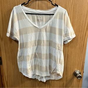 Maurices 24/7 Striped Tee Shirt Size XL V-Neck Short Sleeves